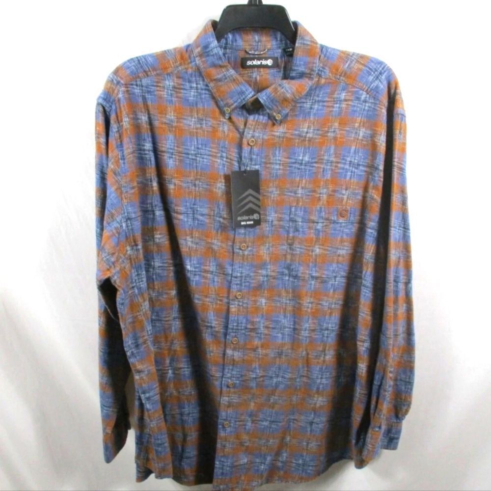 Solaris Flannel Big And Tall button-down size 3XT HANDSOME FIT